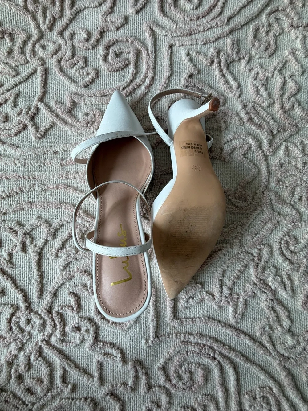 Lulu's White Pointed Strappy Heels